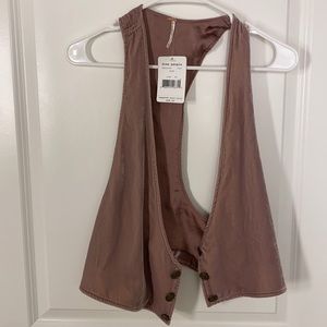 Free People Suede Blush Vest